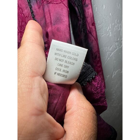 Dressbarn burnout velvet corset style top womens large witchy whimsigoth y2k - Picture 5 of 9